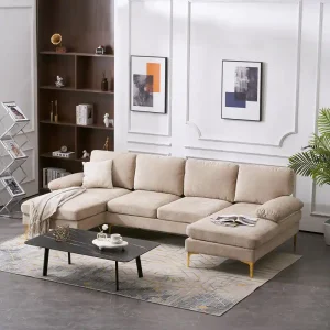 Atlanta U-Shaped Modular Sofa - indoor sectional with an extra-wide double chaise longue.