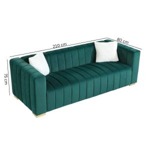 Victoria Velvet Chesterfield 3-Seater Sofa Couch - Buy affordable sofa in Dubai