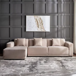 Farrah L-Shaped Modern Sofa in left chaise lounge shop modern furniture from behome furniture