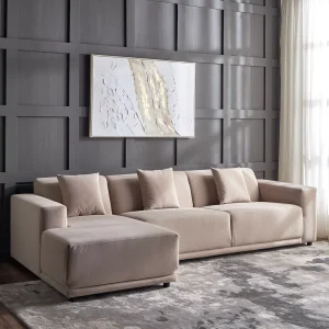 Farrah L-Shaped Modern Sofa in left chaise lounge shop modern furniture from behome furniture