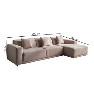 Farrah L-Shaped Modern Sofa in left chaise lounge shop modern furniture from behome furniture