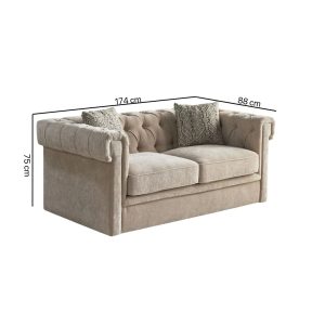 luxurious Farrah Chesterfield 2-Seater Sofa. buy chesterfield sofa from behome furniture