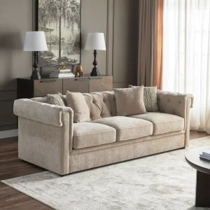 Farrah button tufted 3-Seater Sofa. premium chesterfield sofa