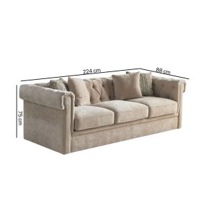 Farrah button tufted 3-Seater Sofa. premium chesterfield sofa