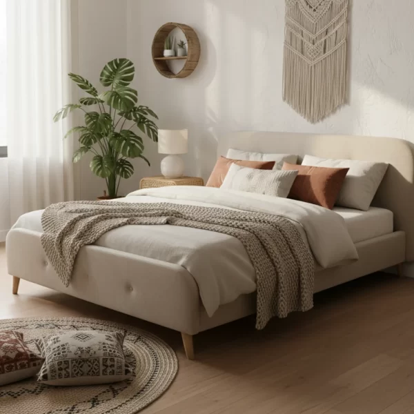 Orvin Upholstered Readymade Bed Frame