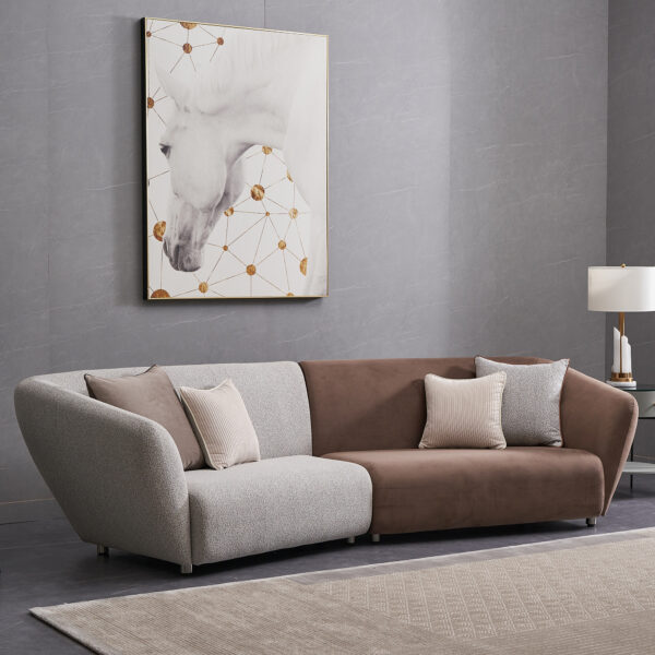 Zenith Double-Shade Curved Sectional Sofa