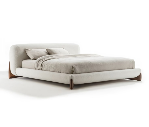 The Cloud Drift Bed with Wood Accents