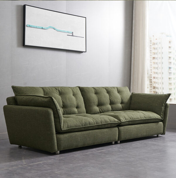 Modern Olive Green 3-Seater Sofa